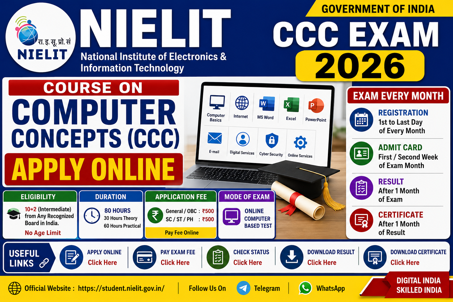 NIELIT CCC Online Form 2026 Apply Online Course on Computer Concepts